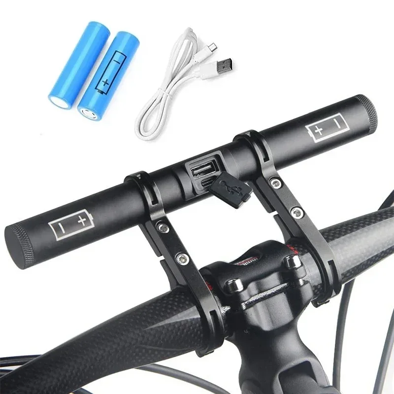 Chargable MTB Handlebar Extender Bicycle Extension Bracket Bar Bike Headlight Mount Phone Holder Support Rack Handlebar Adapter