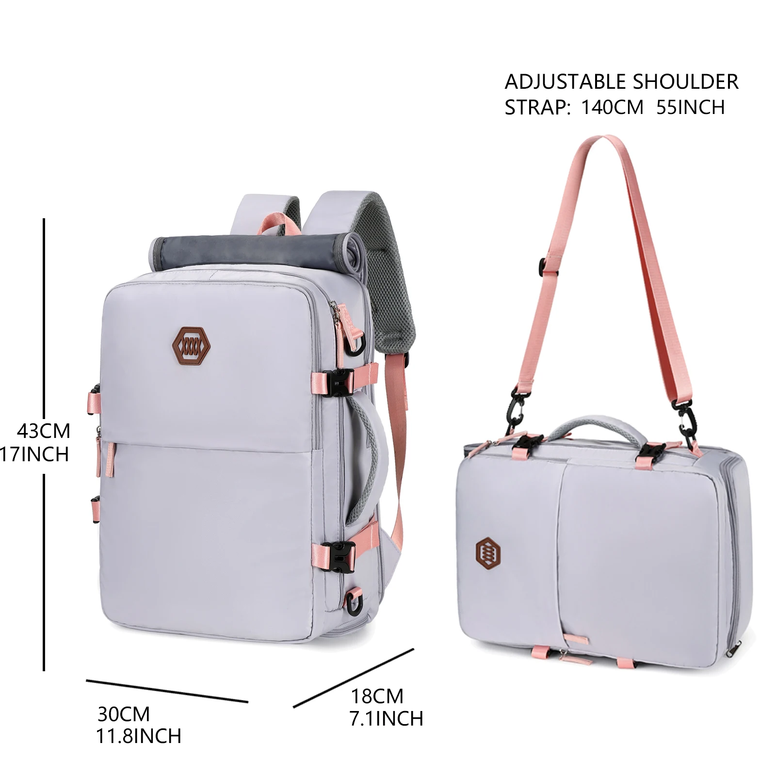 Travel backpack, waterproof and durable business backpack, suitable for students with 17 inch laptops for both men and women