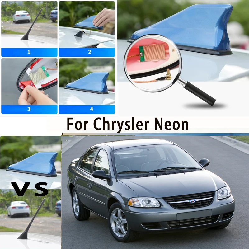 

For Chrysler Neon Car Shark Fin Antenna Roof Mount AM FM Signal Amplifier Auto Radio Aerial Topper Waterproof Car Accessories