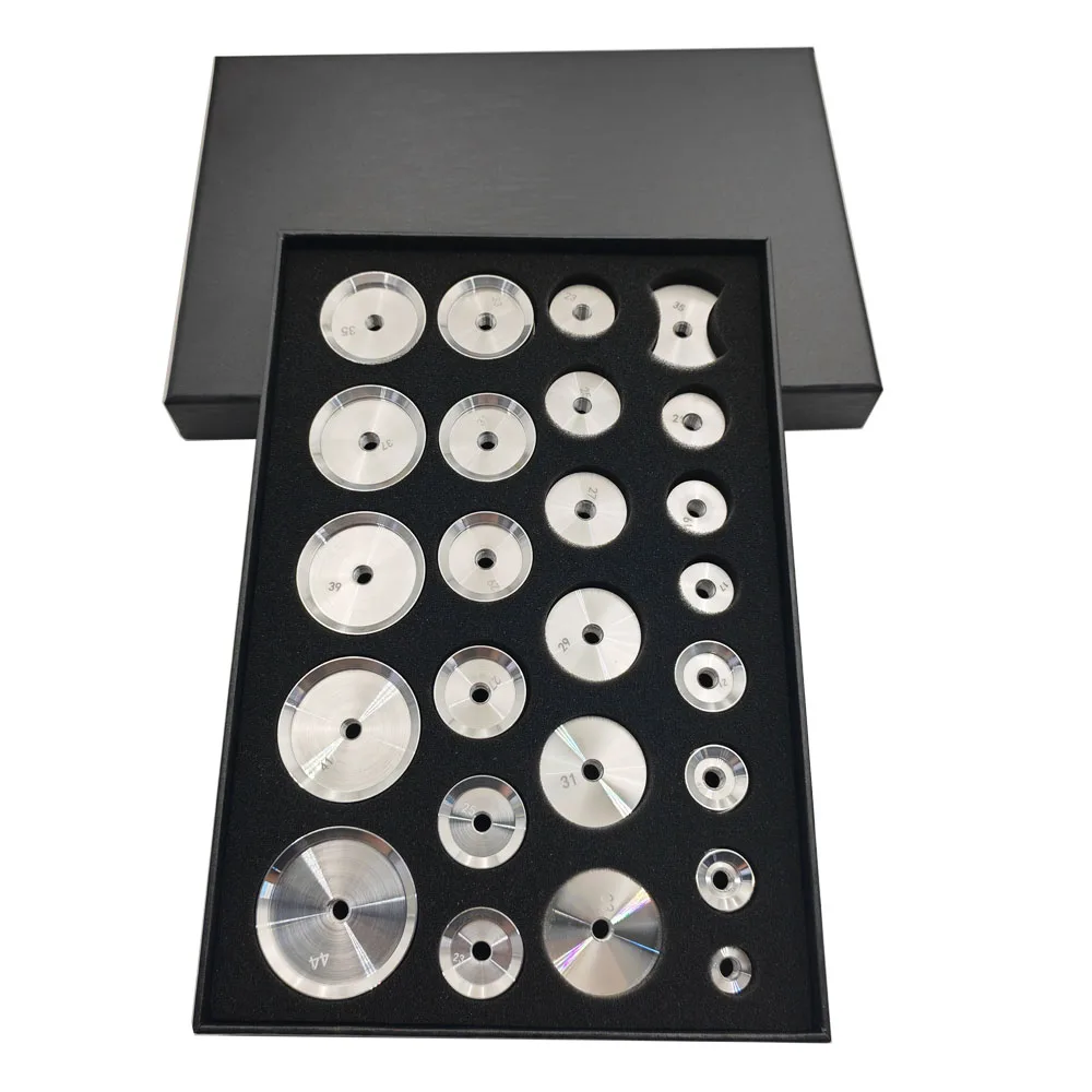 Latest 25 Size Watch Back Case Aluminum Alloy Press Dies,New Watchmake Repair Tools watch Press Dies