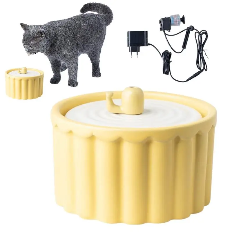 Cat Water Dispenser Kitty 1 L Capacity Drinking Fountain Ceramic Water Bowl Cat Fountains For Pet Shop Pet Hospital Living Room