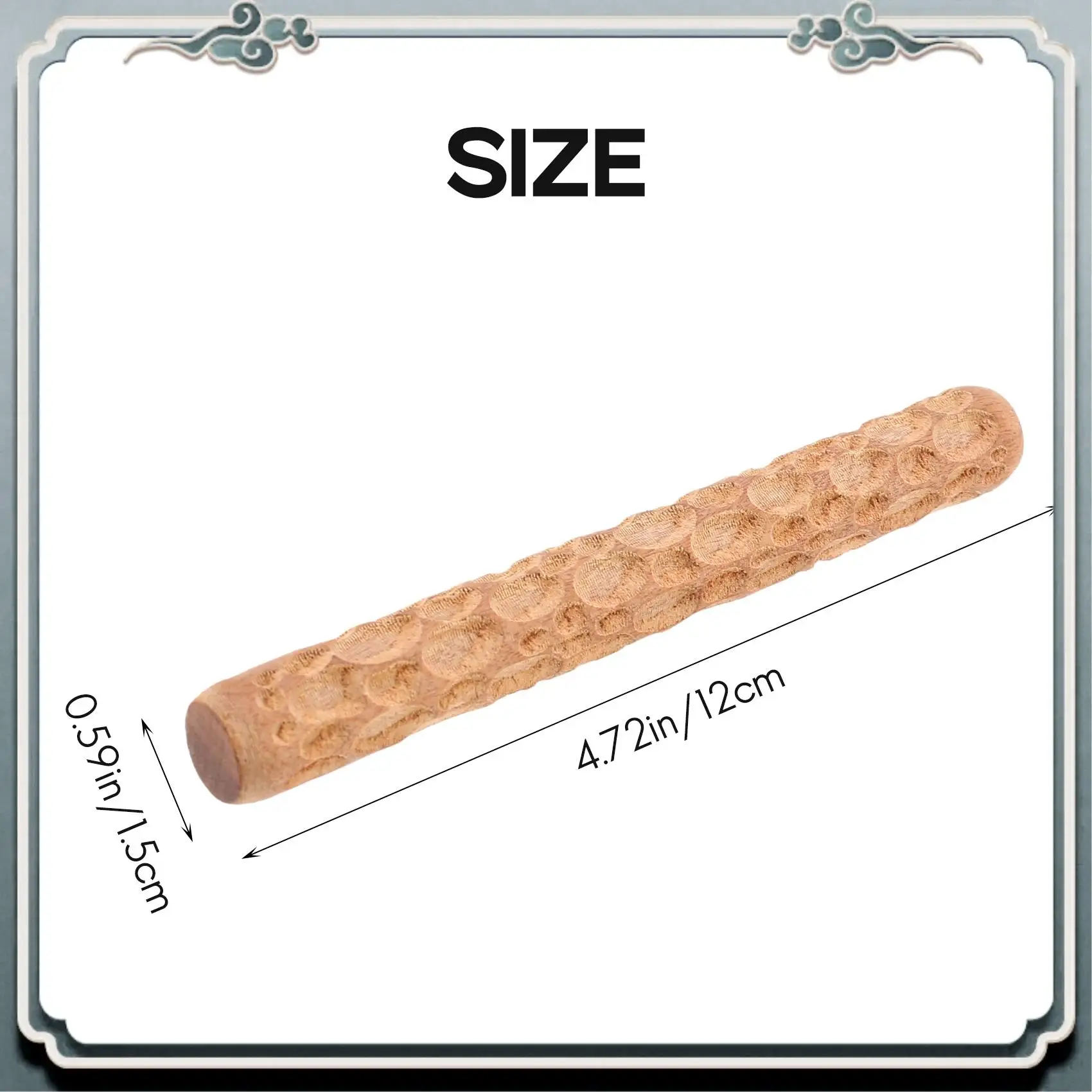 Durable 2Pcs Clay Modeling Pattern Rollers, Cobblestone Wood Grain Pattern Clay Rolling Pin Textured Hand Roller Pottery Tools