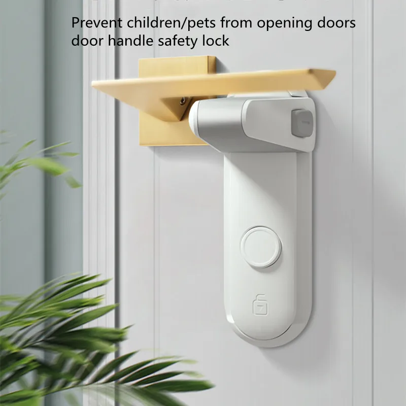 Serrures de poignée de porte de sécurité pour enfants, protection des serrures de poignée de porte de bébé, serrures de poignée de chambre pour animaux de compagnie, adhésif VHB, facile à installer et à utiliser, 3m