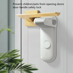Cerraduras de manija de puerta de seguridad para niños, cerraduras de manija de puerta de bebé, cerraduras de manija de puerta de habitación de mascotas, fácil de instalar y usar, adhesivo VHB de 3M