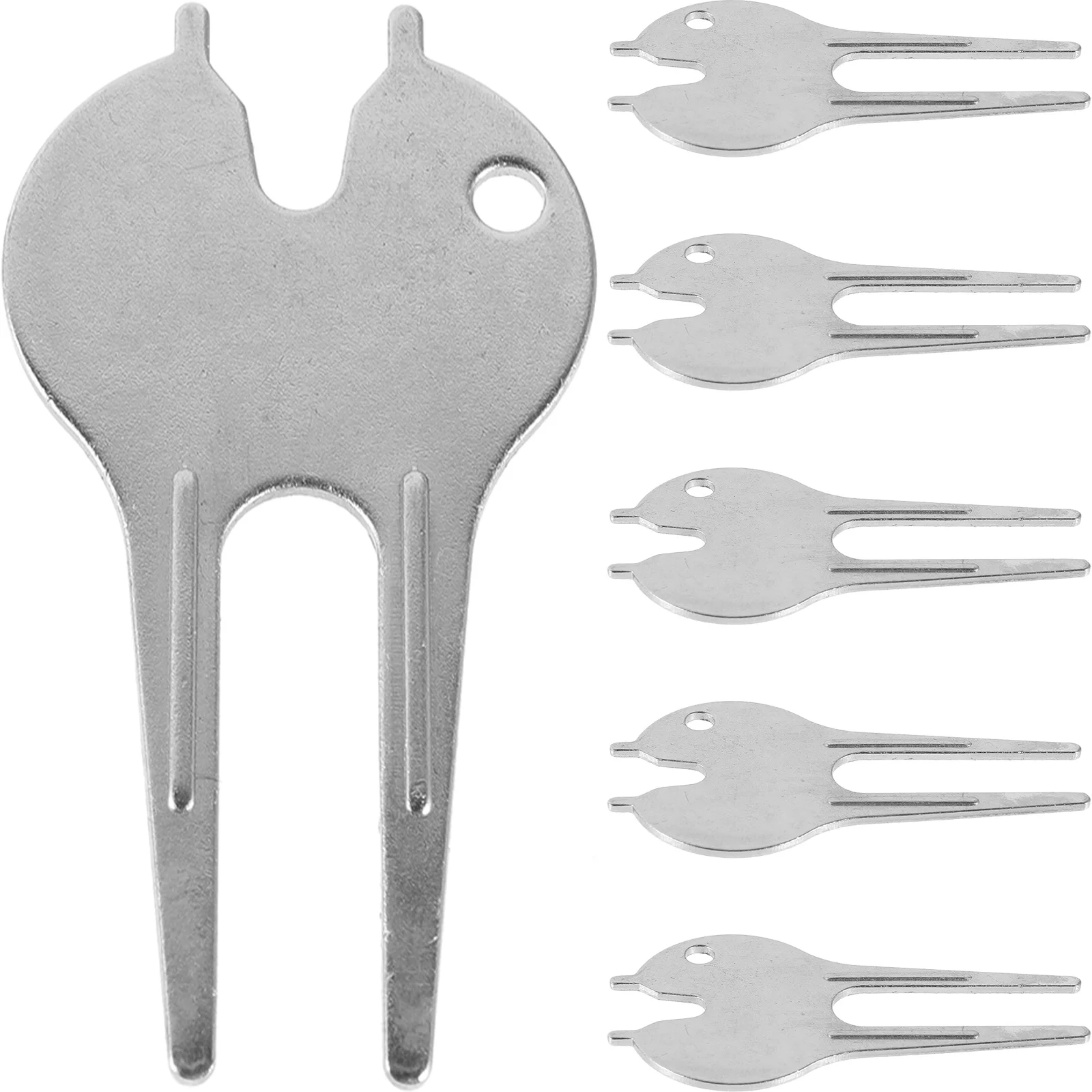 6 قطع أداة جولف محمولة، علامة كروية معدنية مدمجة، تصميم عملي متين لتجربة أفضل لعب الجولف