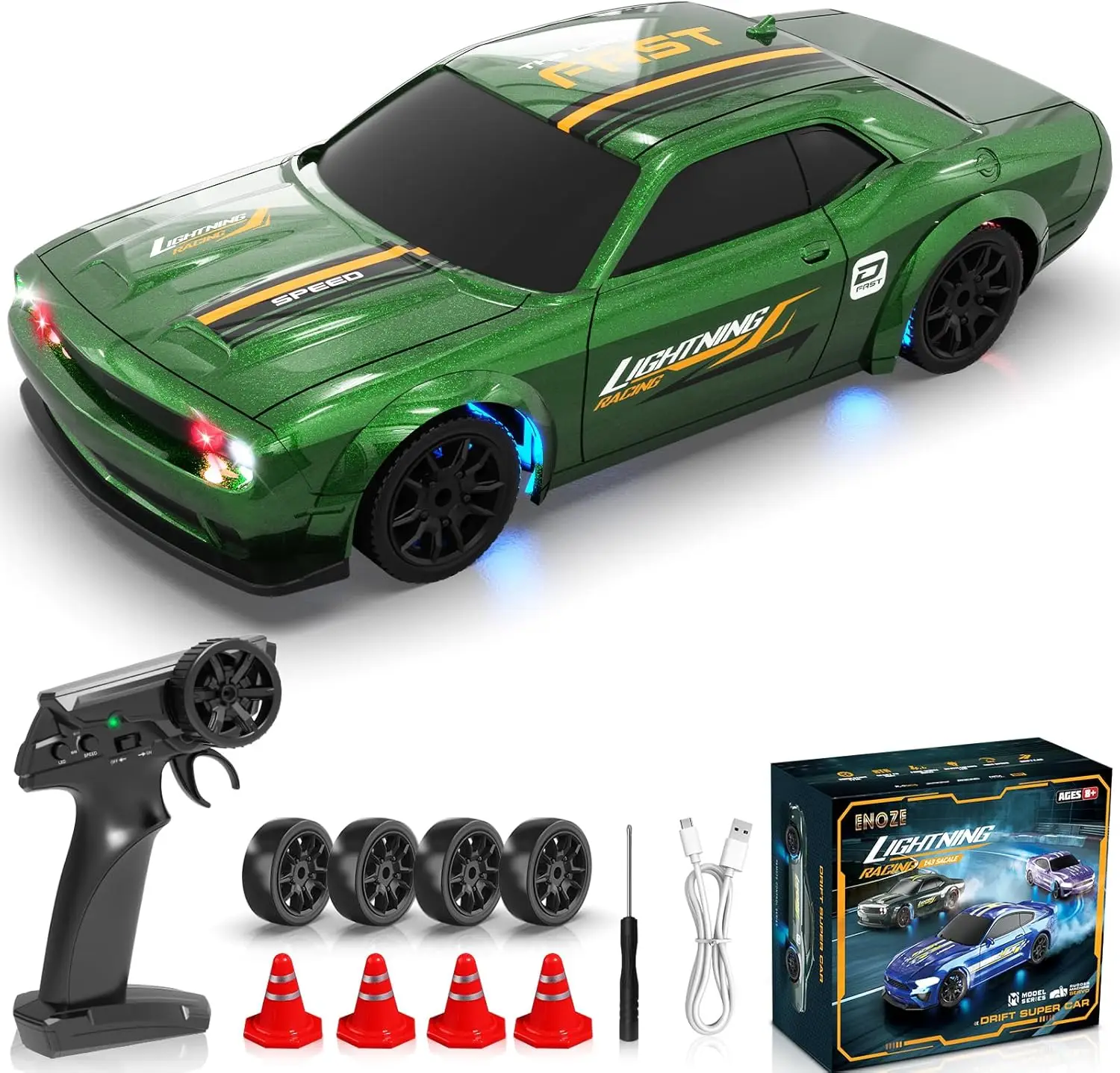 

Mini RC Drift Car 1/43 2.4GHz RC Drift Cars with Gyro, 4WD Full Proporitonal High Speed Remote