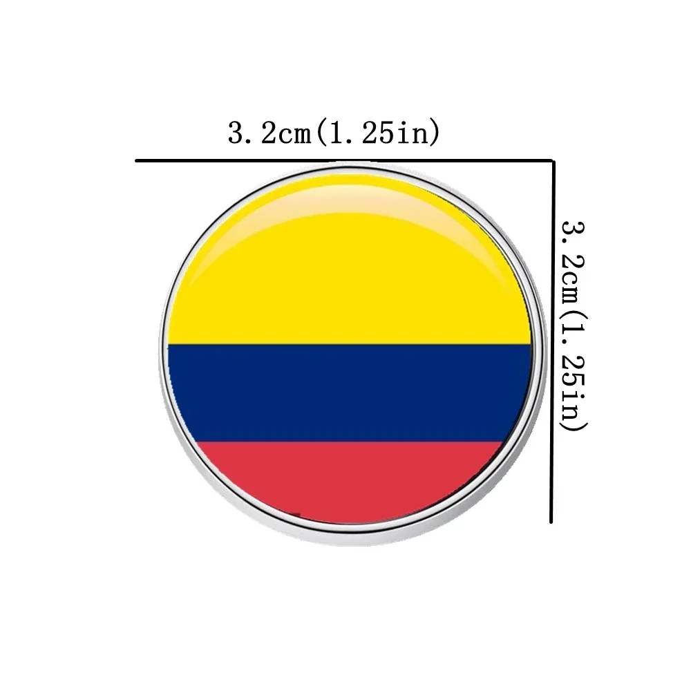 3D Colombia Flag Souvenirs Refrigerators Fridge Magnets Home Decor Magnetic Silver Metal