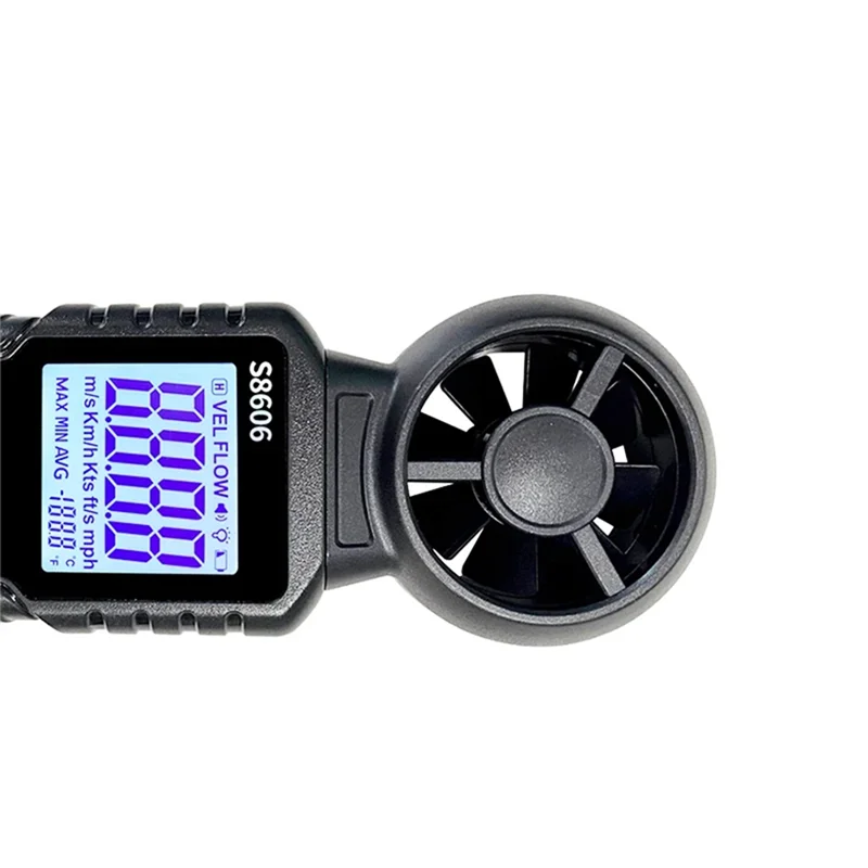 

S8606 Anemometer Wind Meter Tester Air Indoor Outdoor Wind Speed Temperature Volume Sensing High Precision-New