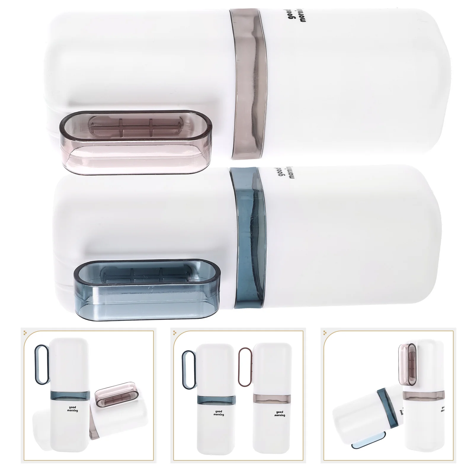 กล่องใส่แปรงสีฟันแบบพกพา 2 ชิ้น พร้อมที่เก็บยาสีฟัน ป้องกันการรั่วซึม แน่นหนา ปลอดภัย เหมาะสำหรับการเดินทางและตั้งแคมป์