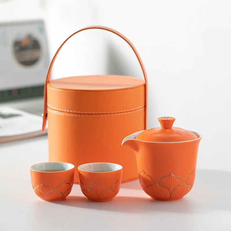 Portable Travel Tea Set, Small Equipment, Outdoor Bag, Portable Kungfu Tea Pot, Tea Cup, Simple Camping Express Cup