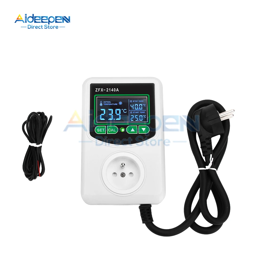 ZFX-2140A 220V LCD Digital Temperature Controller Thermostat Thermoregulator Sensor Meter Switch NTC Sensor 2200W/3500W