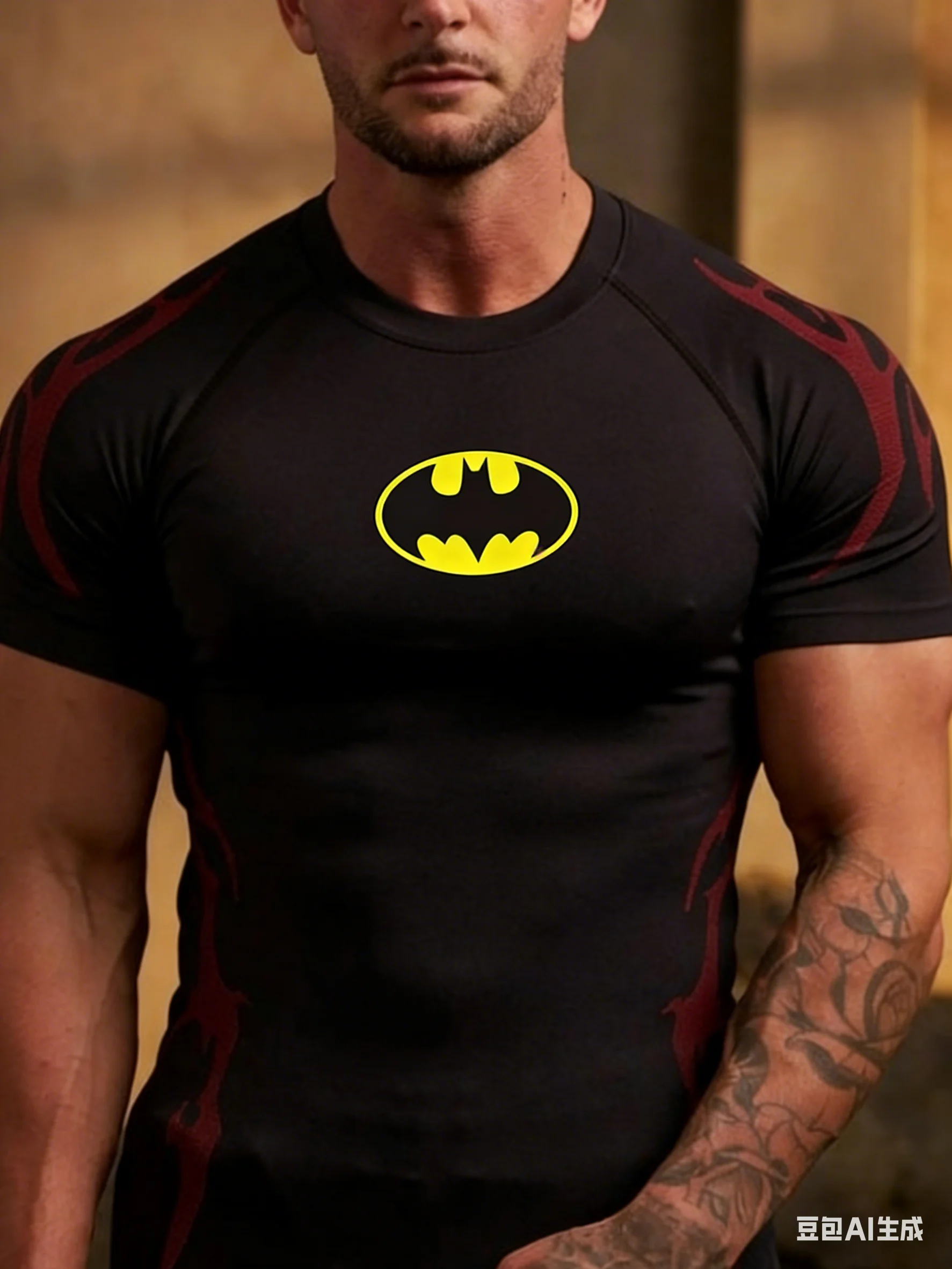 T-shirt d'été pour hommes, vêtements de sport à séchage rapide, imprimé en 3D, super héros Batman, pour entraînement physique et compétition, grande taille, nouvelle collection