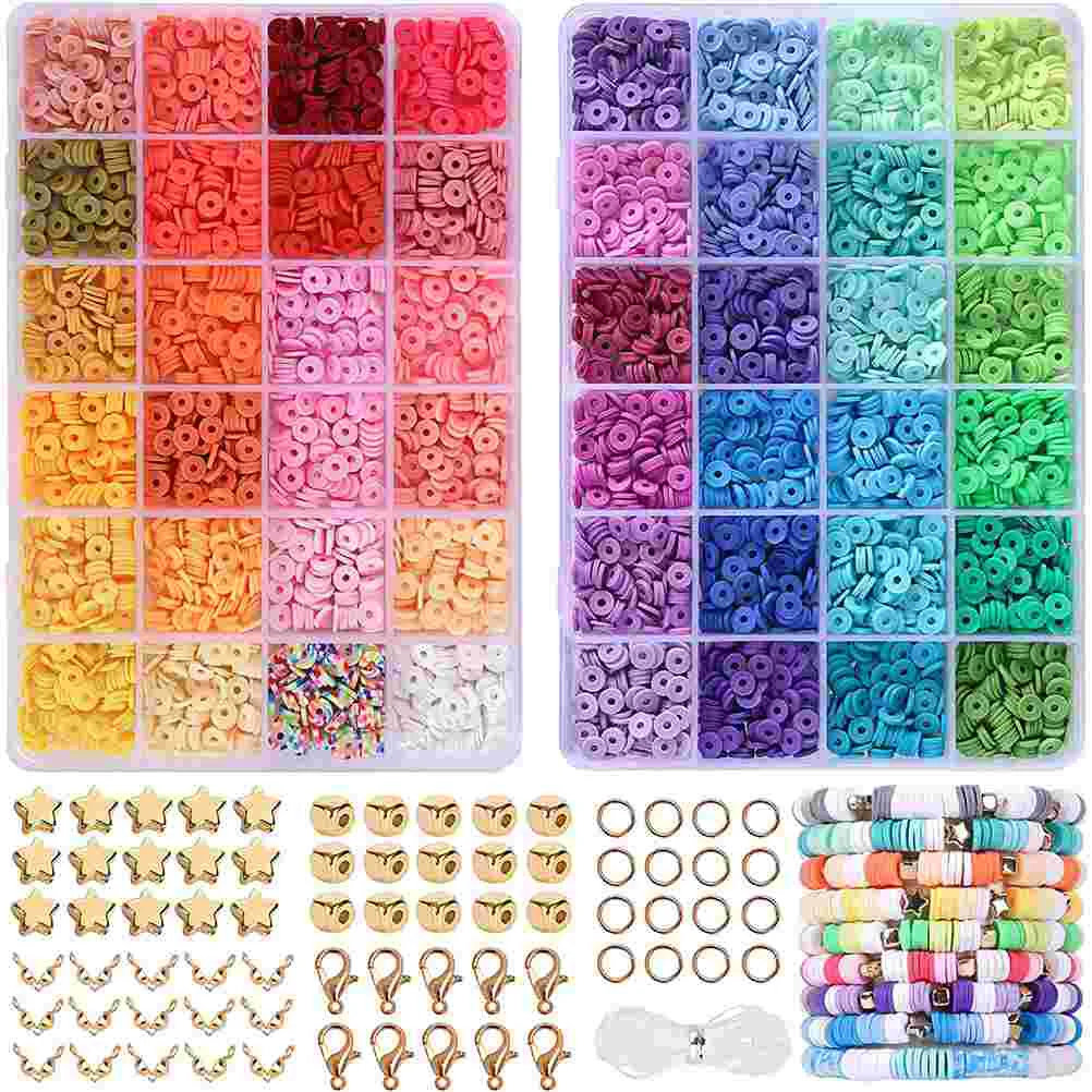 Space-saving Craft Kit Bracelet Making for Adults Rubber Band Gift Beads Kits Metal Unique Jewelry Bracelets Odorless Clay