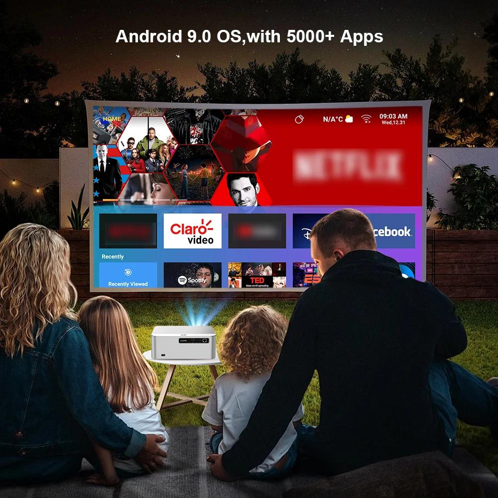 بروجا PG610W 1080P جهاز عرض أصلي 4k أندرويد واي فاي 25000 لومن 32G جهاز عرض محمول PG610 مسرح منزلي فيديو خارجي متعاطي المخدرات بروجكتر 4k عالي الوضوح المنزل الذكي تلفزيون محمول مسرح منزلي أجهزة الألعاب المحمولة أجهزة أ