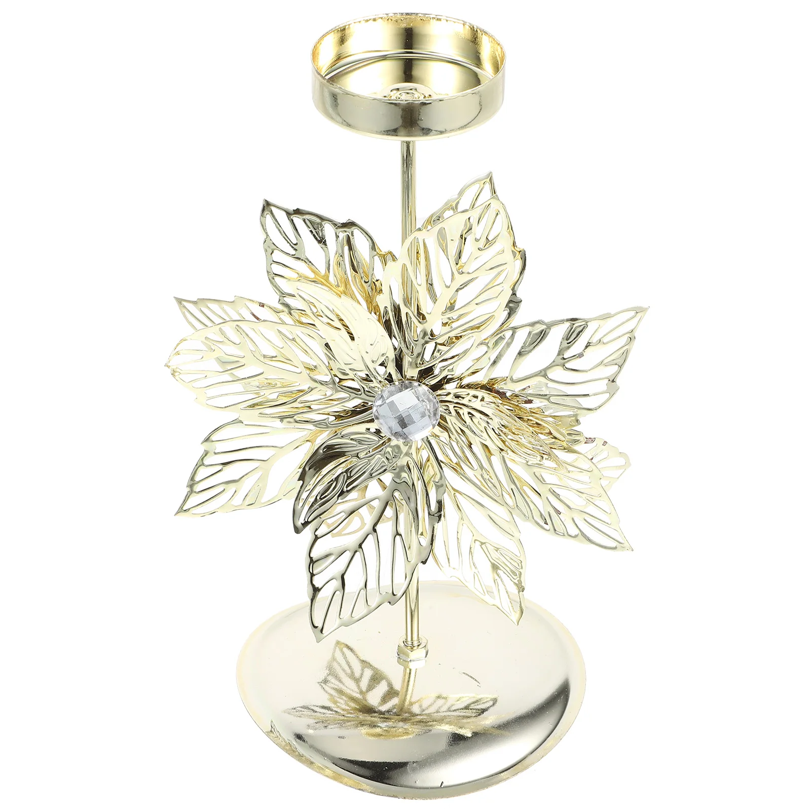 Stylish Iron Holder in Christmas Flower Shape Perfect for Table Centerpiece Home Decor Tealight Stand Festive Xmas