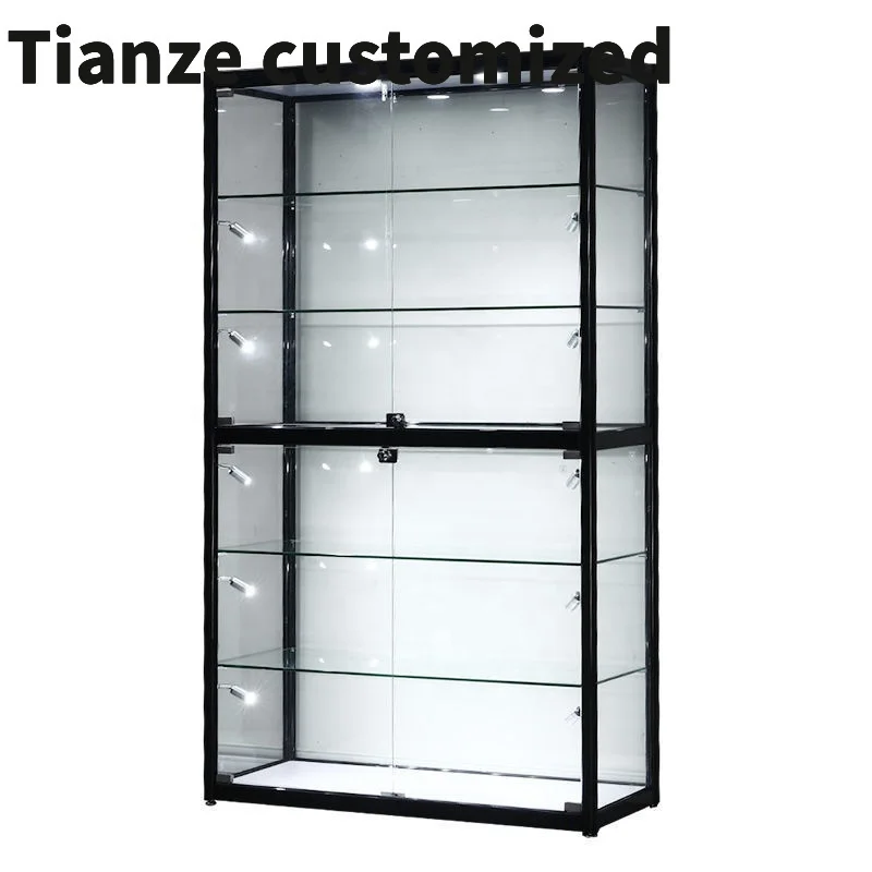 

Customized-Boutique Retail Store Furniture Glass Display Cabinet with LED Light Cheap Display Showcases with Lock