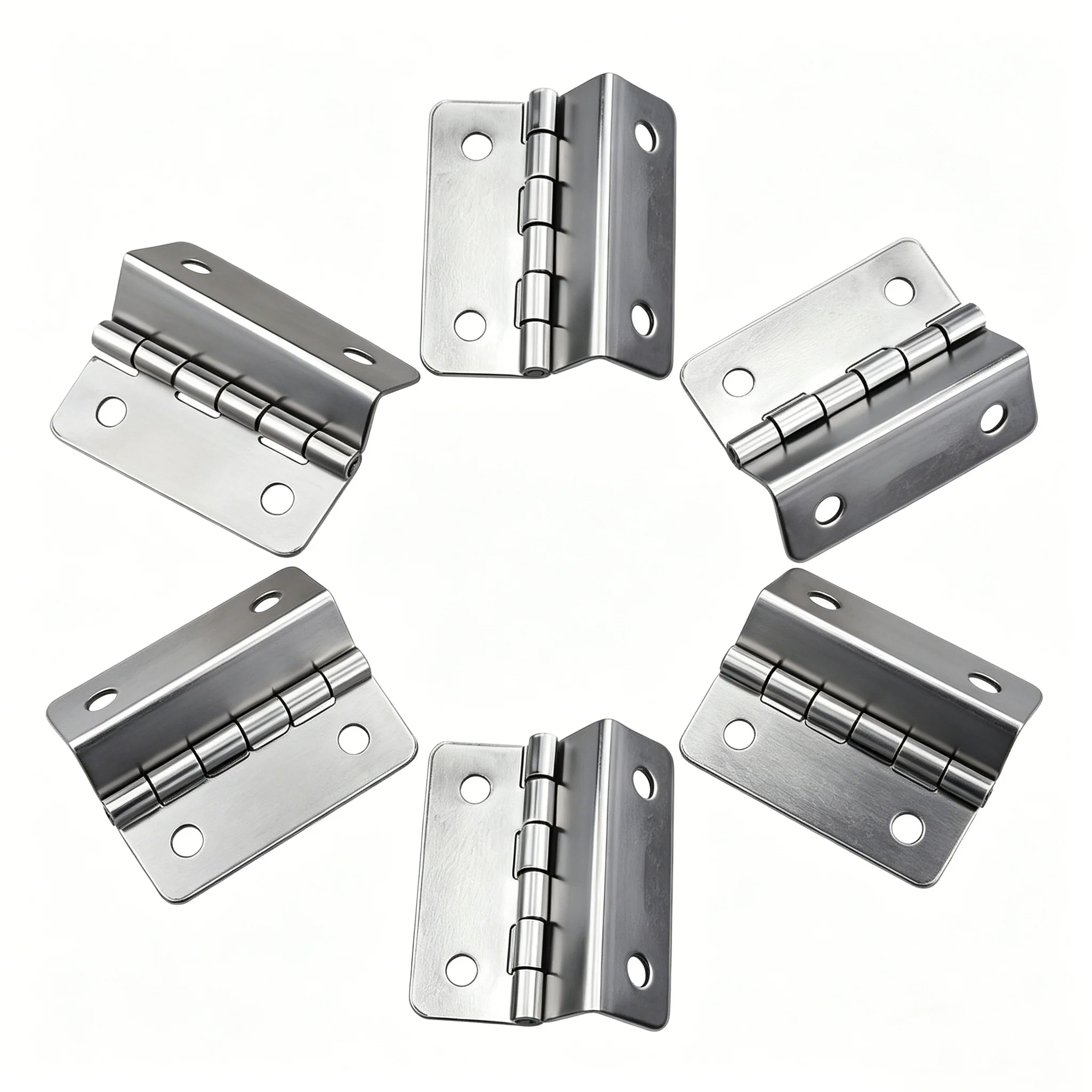 6Pcs Wire hinge, furniture, jewelry, wooden box, 4-hole three-fold hinge, home decoration accessory
