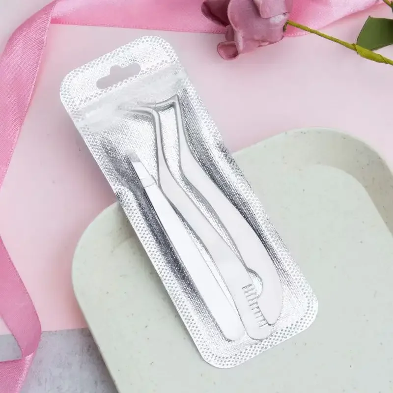 1/3개 속눈썹 빗 핀셋 볼륨 비자성 정전기 방지 스테인리스 전문가용 3D 속눈썹 연장 핀셋 도구