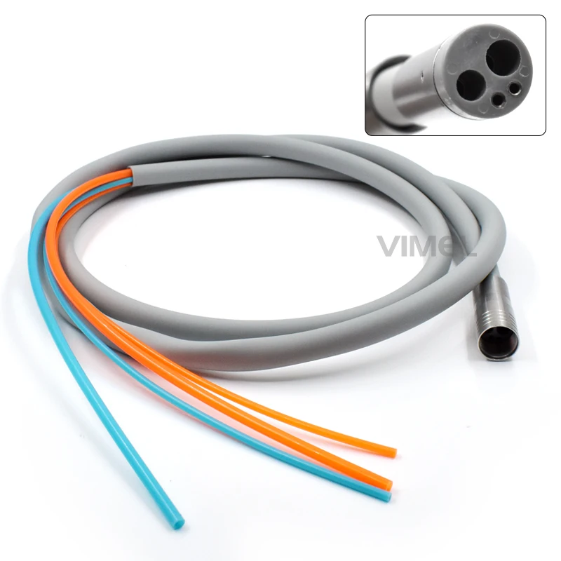 5PCS Dental Handpiece Tube 4 Hole Soft Silicone Gel Cable Hose with Connector for Dental Chair Unit Flexible Handpiece Pipe