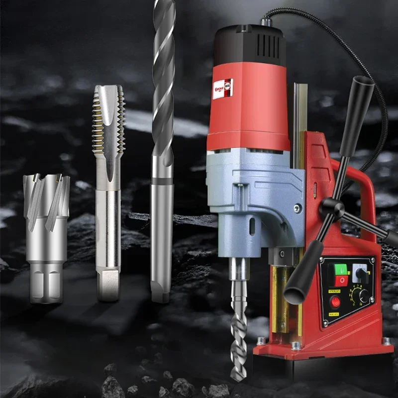 Máquina de plataforma de perforación de roscado de banco magnético eléctrico para ingeniería, plataforma de perforación magnética de grado Industrial pequeña, prensa de taladro magnético