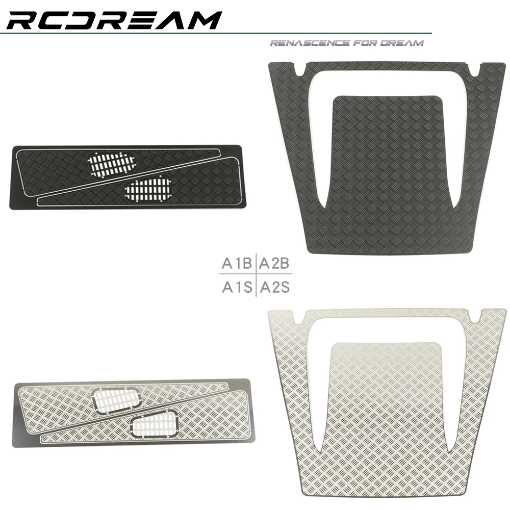 RCDream Stainless Steel Decorative Sheets Diamond Plates for Wild-Defender RD110 RD90 RD130 Hood Upgrade Option Parts#D1A1/A2