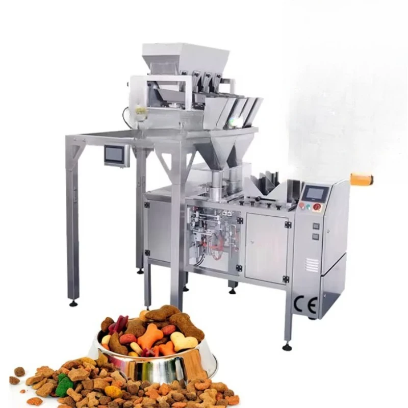 Multifunctional automatic weighing packaging pet food cat and dog snacks snacks biscuits, bag packaging machine