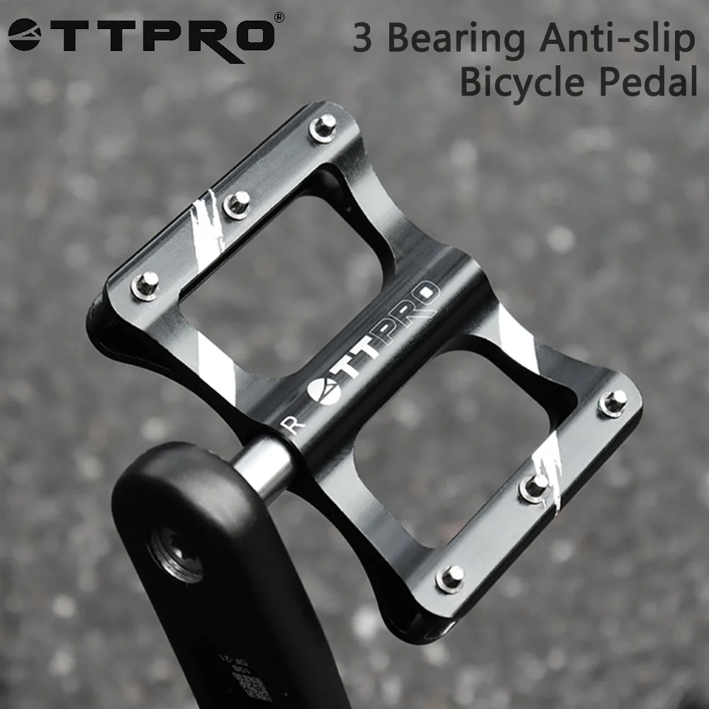 

TTPRO 3 Bearing Bicycle Pedal Aluminum Alloy CNC Ultralight Anti-slip Bike Pedal for MTB Road Bike Cycling Parts