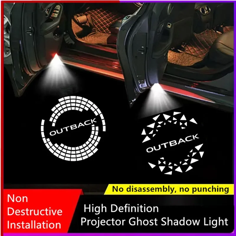 2PCS Car Light Accessory LED Door Projector Ghost Shadow Welcome Lamp For Subaru Outback 2012-2022 2021 2020 2019 2018 2017 2016