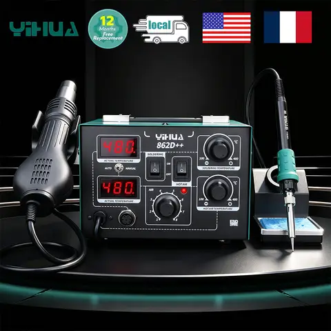 YIHUA 862D++ Soldering Iron Kit BGA SMD Welding Tool Desoldering Rework Station Fast Heating 100-480 Celcius