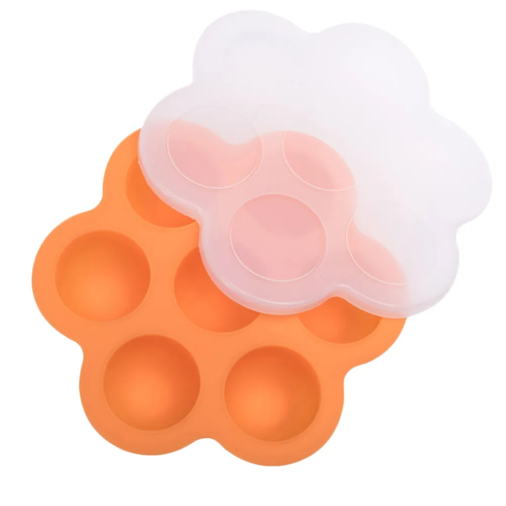 7-Cavity Baby Food Storage Tray Freezer Safe Microwave Oven Baking Container with Lid Food-Grade Silicone Dishwasher