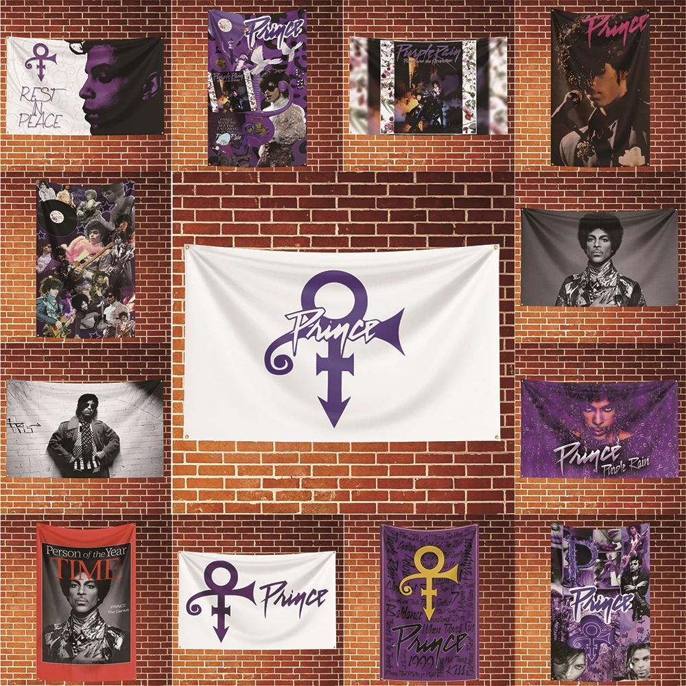 Prince Music Flag Banner For Fan Cave Watch Party Tailgate Gathering Indoor Outdoor Backyard Home Festival Ornament Supply