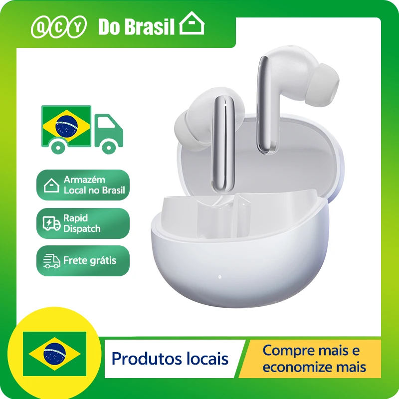 Qcy melobuds pro anc fones de ouvido sem fio bluetooth 46db híbrido anc hi-res ldac bluetooth 5.3 6 microfone 34h playtime
