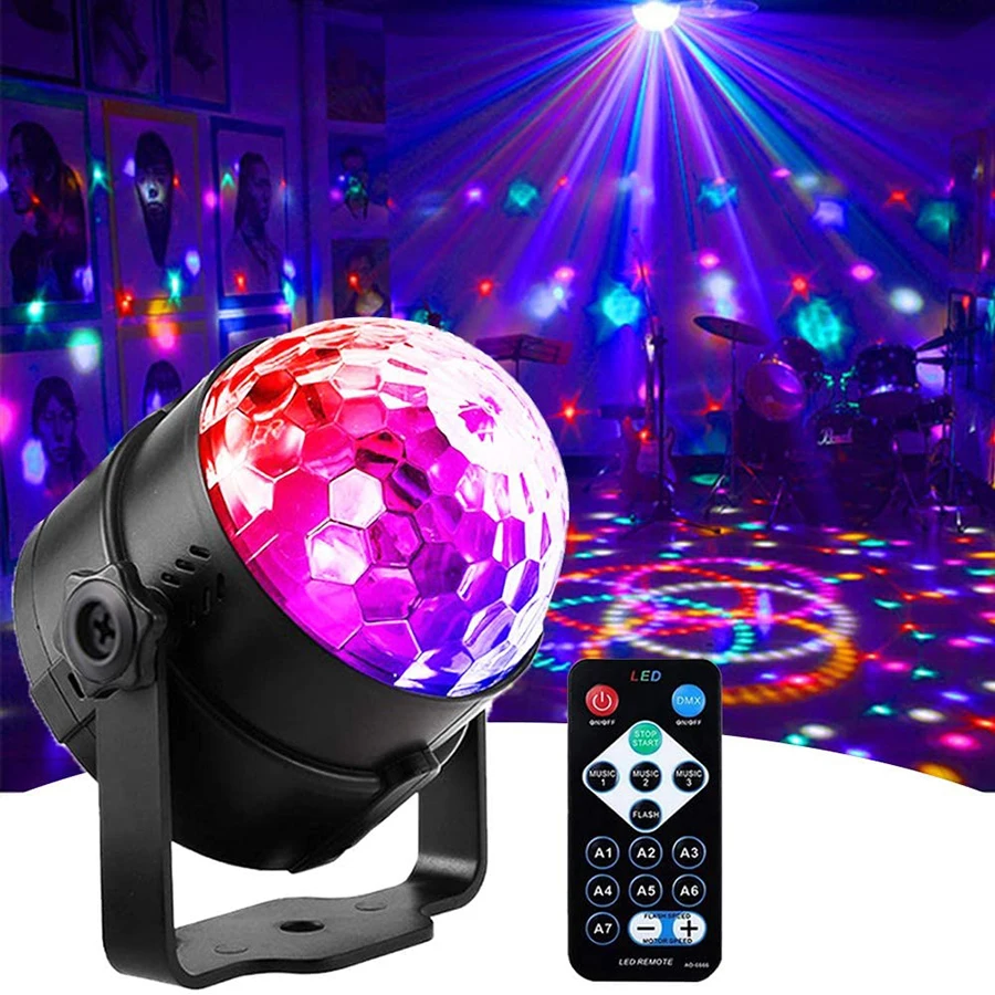 RGB Party Lighting Night Light Projector Luz LED USB Sound Activated Room Decoration For Home Party Car Roof Children Gift