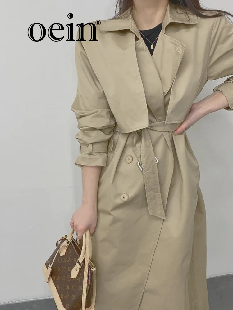 

[oein] Size Update: Korean Chic Autumn New Style British Style Fashionable Loose Coat Windbreaker