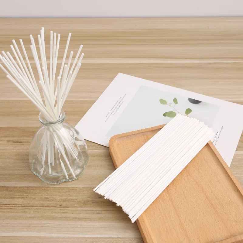 100Pcs 3/4/5MMX L30/25/22/19/15Cm Wit Synthetische Vezels sticks Home Living Geur Decor Essentiële Olie Diffuser Riet Sticks