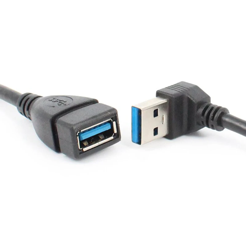 Cabo de Extensão USB 3.0, 90 Graus Acima Para Baixo, Esquerda, Direita, Macho para Fêmea, Super Velocidade, 5Gbps, USB Data Sync, Cabos de