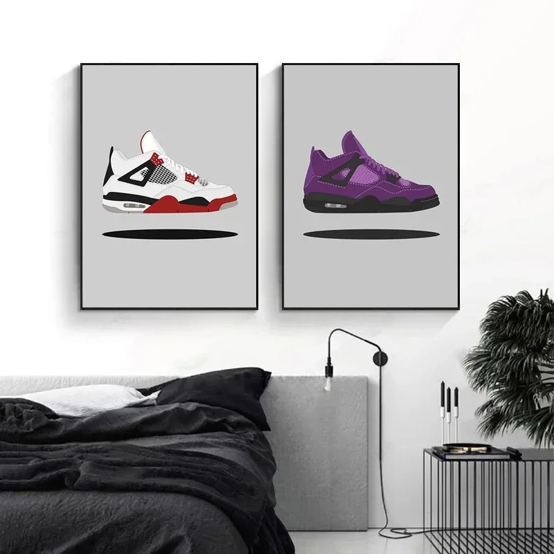 Modern Colorful Funky Sneakers Fashion Sports Shoes Canvas Painting Posters Prints Wall Art Pictures for Living Room Home Decor