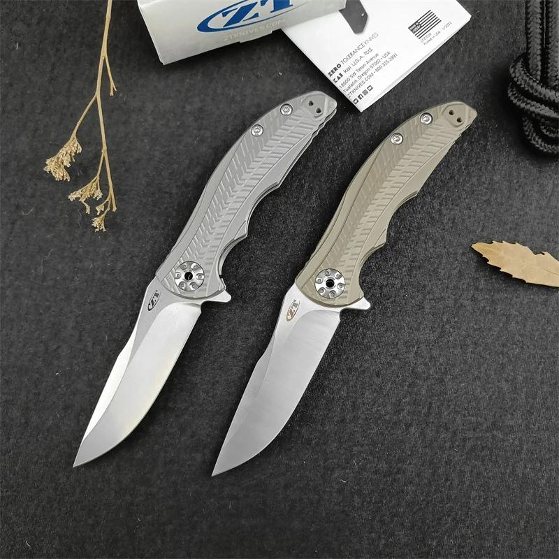 0609 Outdoor Camping Survival Rescue multi-purpose tactical hunting EDC folding knife TC4 titanium alloy handle D2