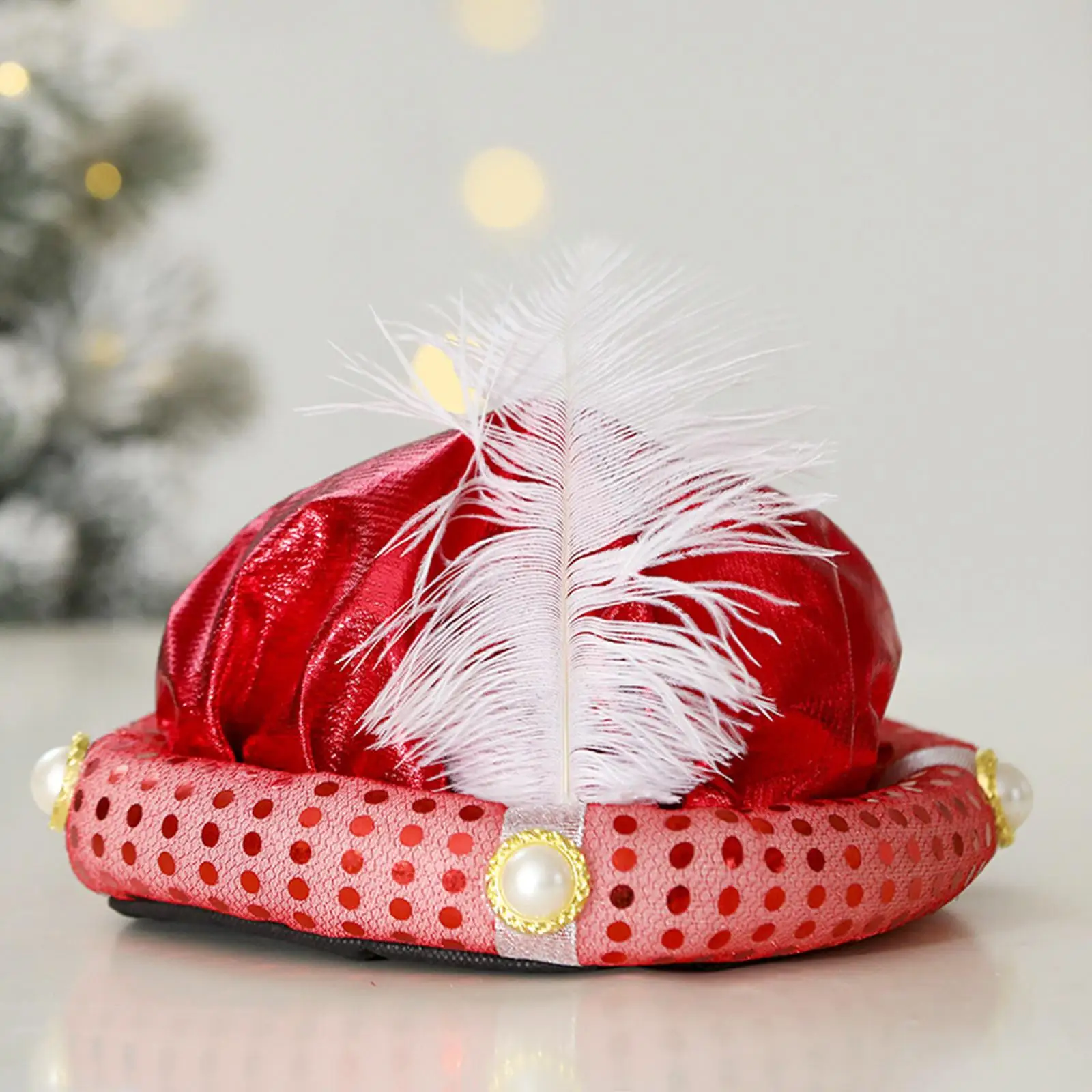 Sultan Arabian Turban Feather Dress Cap Polyester Head Accessory Suitable for Cosplay Masquerade Costume Event Holiday Party
