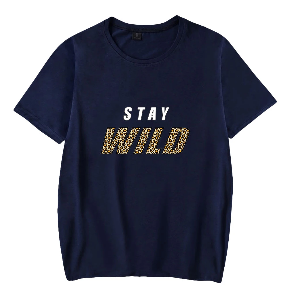تي شيرت مريح بطباعة نمط الصيف من Stay Wild بأكمام قصيرة كاجوال وقمصان محايدة تناسب الجميع