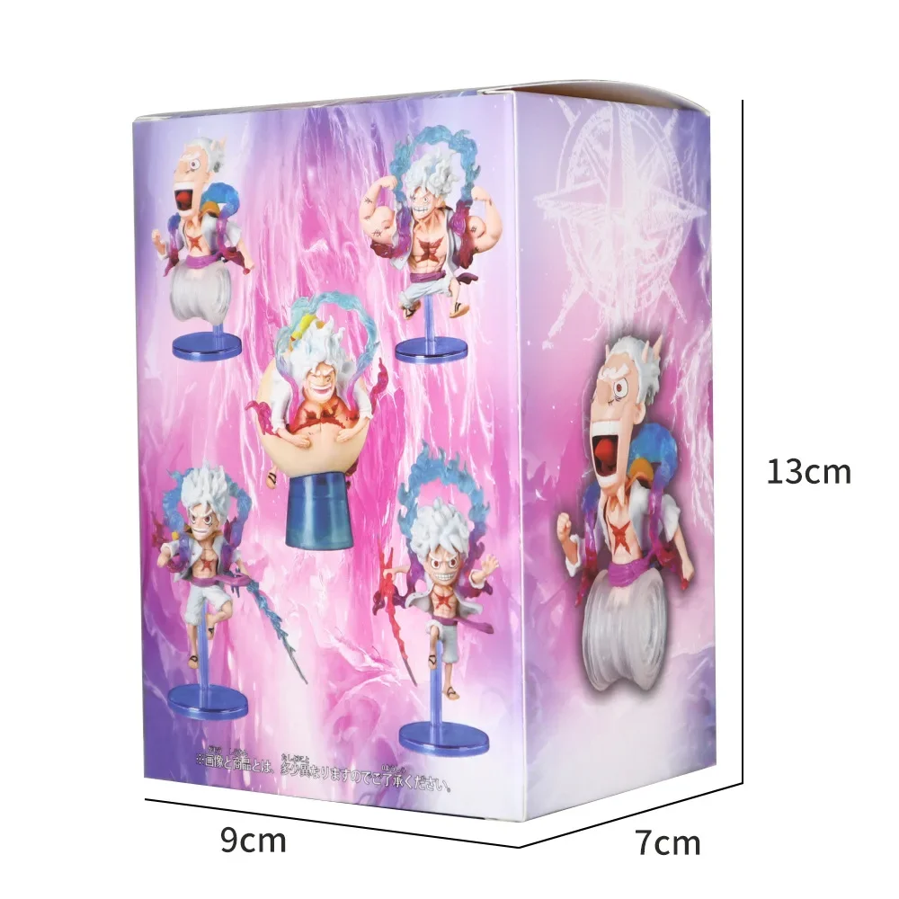 5pcs One Piece Blind Box Anime Figure Luffy Luffy Nika Gear 5 Multiform Figure Sun God Luffy Pvc Model Doll Collection Toy Gifts