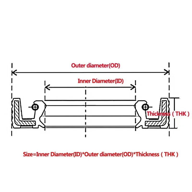 Brown FKM TC Skeleton Oil Seal, Rubber Covered Double Lip with Garter Spring for Bearing, ID 21/22/23/24/25mm