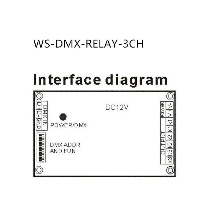 Imagem -05 - Interruptor de Relé para Lâmpada Led Strip Light Decodificador Rgbw Controlador Led Lâmpada Max 10a Ws-dmx-relay3ch dc 12v Canais Dmx512