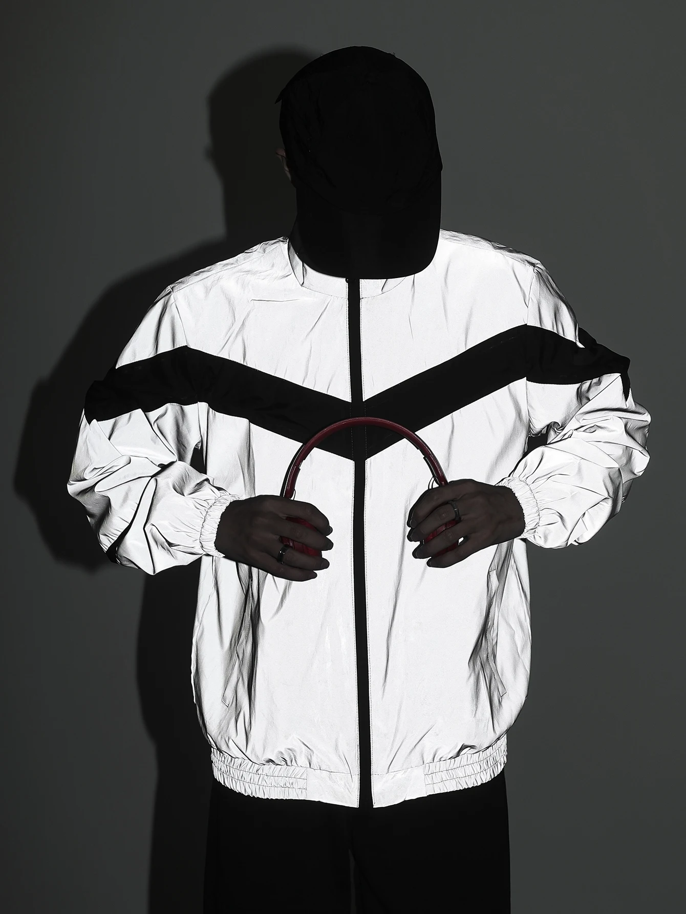 

Мужская светоотражающая куртка на весну-осень с воротником-стойкой, в стиле хип-хоп, для активного отдыха, светящаяся, модная, повседневная, для езды на мотоцикле