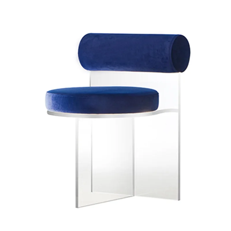 

Nordic dining table and chairs Acrylic Internet celebrity creative makeup chair Transparent armrest Leisure chair
