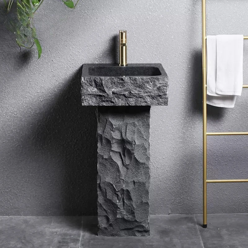Stone Pillar Basin, Outdoor Courtyard Floor-to-ceiling Washbasin, Household Balcony Washbasin Sink