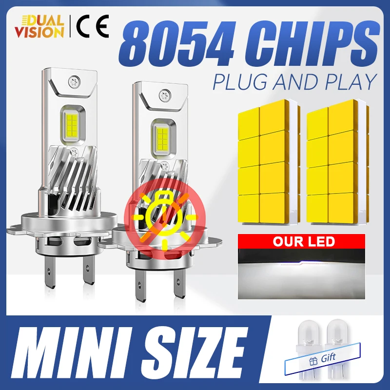 

Turbo H7 LED CANBUS No Error Car Lights Mini Diode 8054 CSP Chips 1:1 Size Led Light Plug&Play Wireless Car Headlights T10 Bulbs