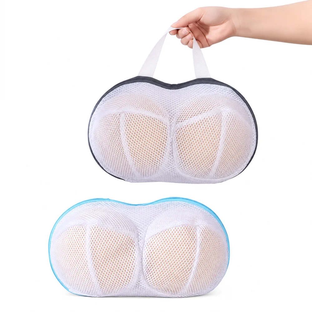 Portable Foldable Mesh Laundry Bag for Bra & Lingerie, Delicate Underwear Washing Protector, Household Wash Pouch