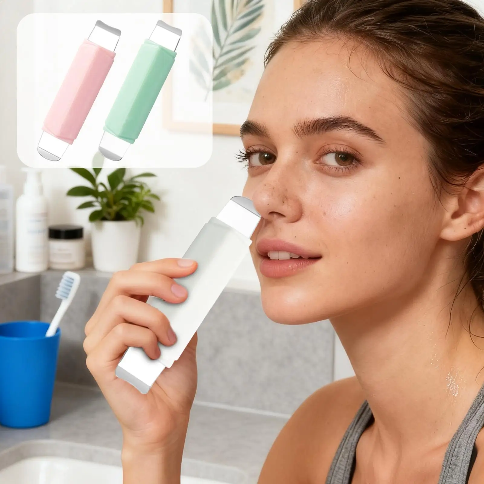 ไม้พายทำความสะอาดรูขุมขนสองด้าน สแตนเลส สำหรับขจัดสิวเสี้ยน ดูแลผิวหน้า ใช้ในสปา ดูแลส่วนบุคคล ความงาม