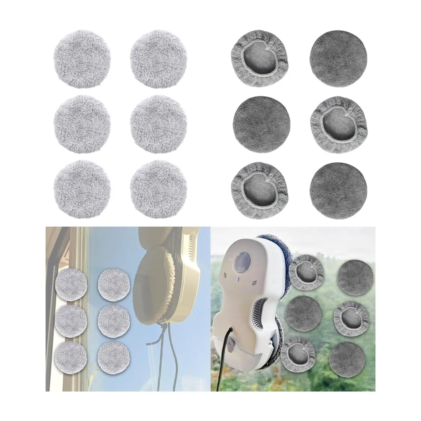 

6x Replacement Pads for Window Cleaning Robot, Window Cleaner Accessories